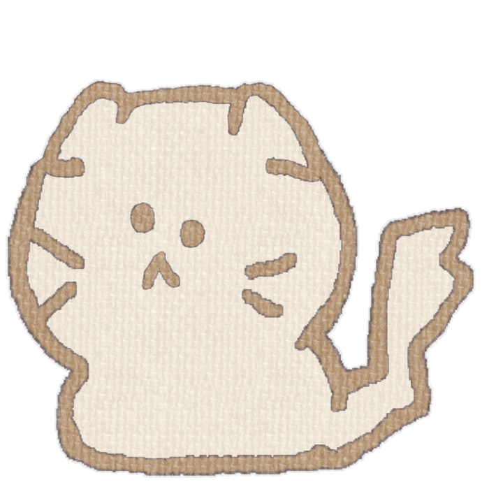 白い猫がお座りした透過イラスト