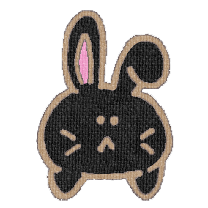 黒いうさぎがひょっこりしている透過イラスト