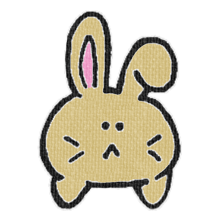茶色いうさぎがひょっこりしている透過イラスト