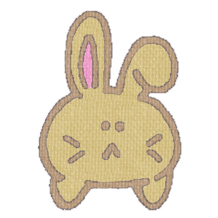 茶色いうさぎがひょっこりしている透過イラスト