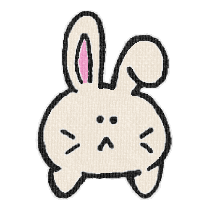 白いうさぎがひょっこりしている透過イラスト