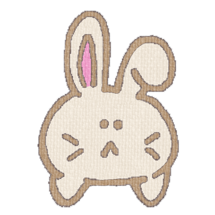 白いうさぎがひょっこりしている透過イラスト