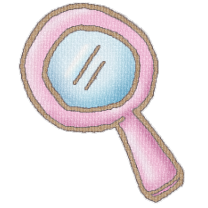 ピンクの虫眼鏡のイラスト、ブログや資料作成に使える可愛い素材