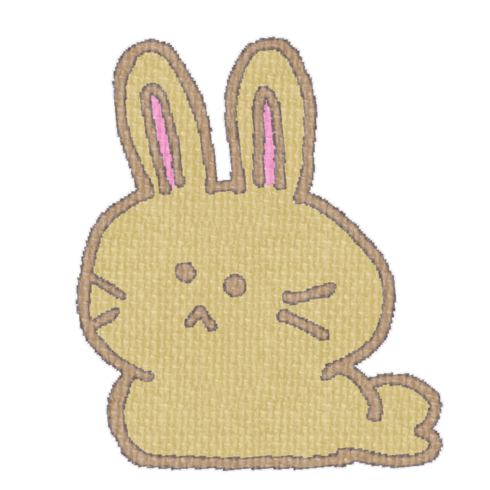 茶色いうさぎがお座りした透過イラスト
