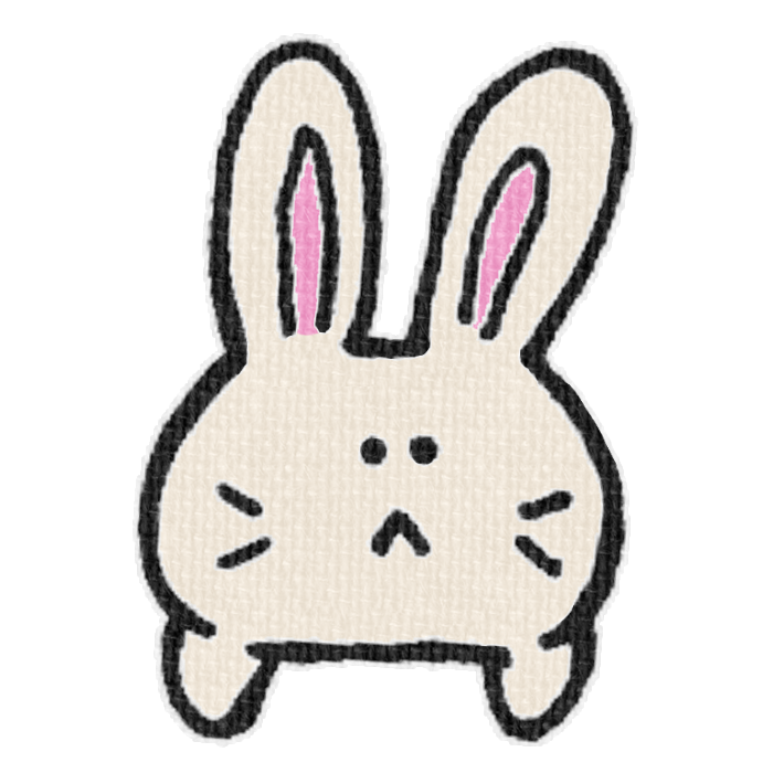 白いうさぎがひょっこりしている透過イラスト