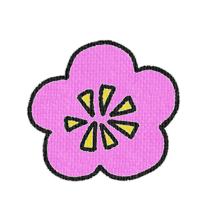 ピンクの梅の花のイラスト