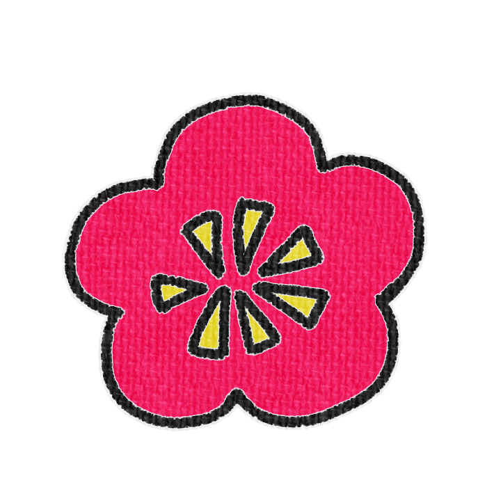 赤い梅の花のイラスト