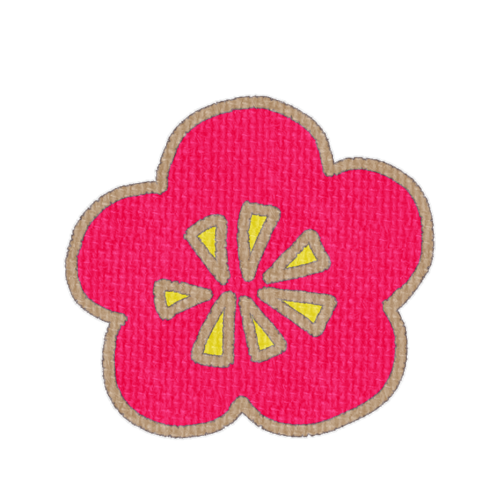 赤い梅の花のイラスト