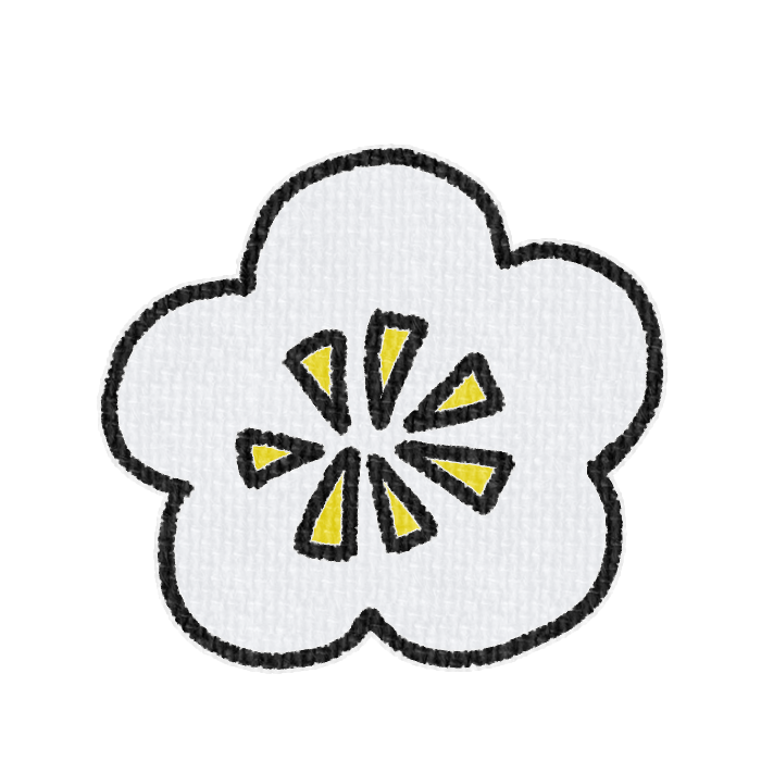 白い梅の花のイラスト