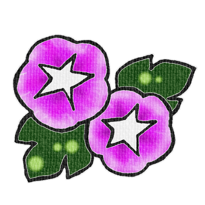 ピンク色の朝顔のイラスト、夏の季節をイメージした可愛い素材