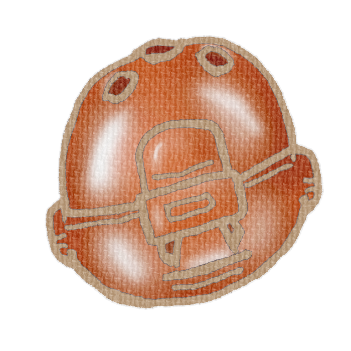 オレンジ色のカプセルトイ