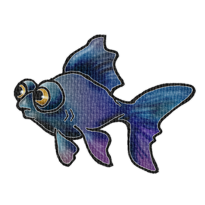 黒い金魚の透過イラスト