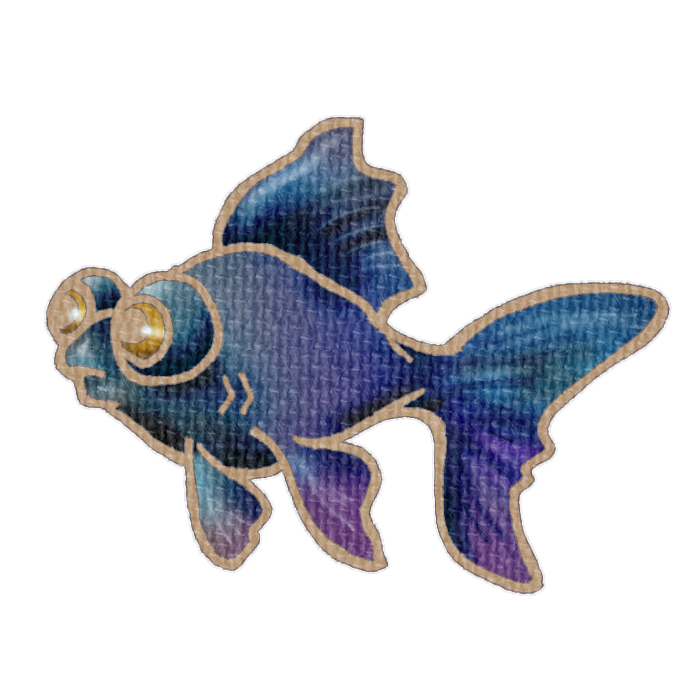 黒い金魚の透過イラスト