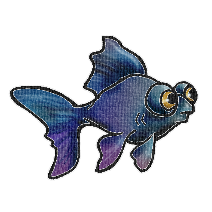 黒い金魚の透過イラスト