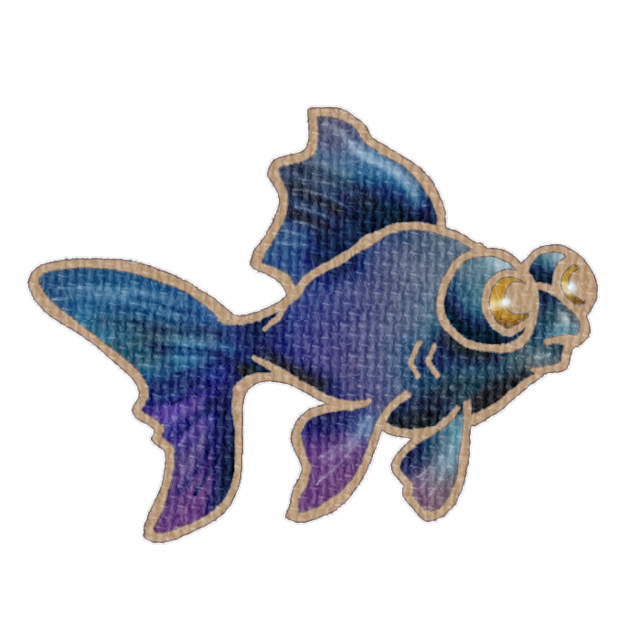 黒い金魚の透過イラスト