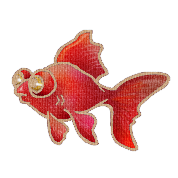 赤い金魚の透過イラスト