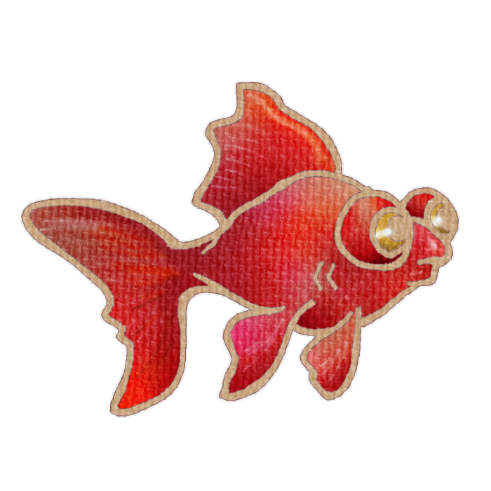 赤い金魚の透過イラスト