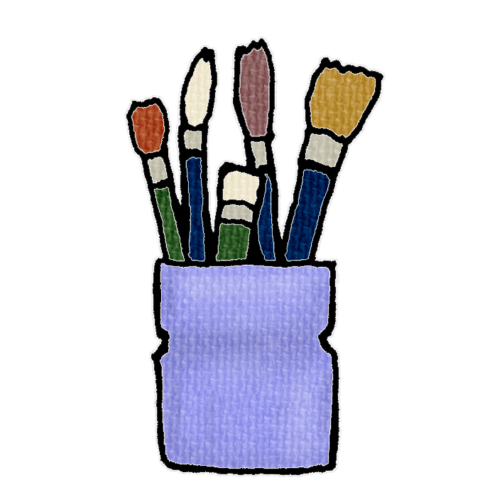 紫色の筆立てのイラスト素材
