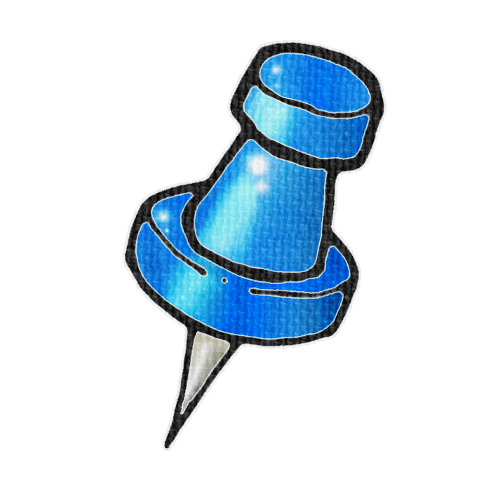 青い画びょうのイラスト