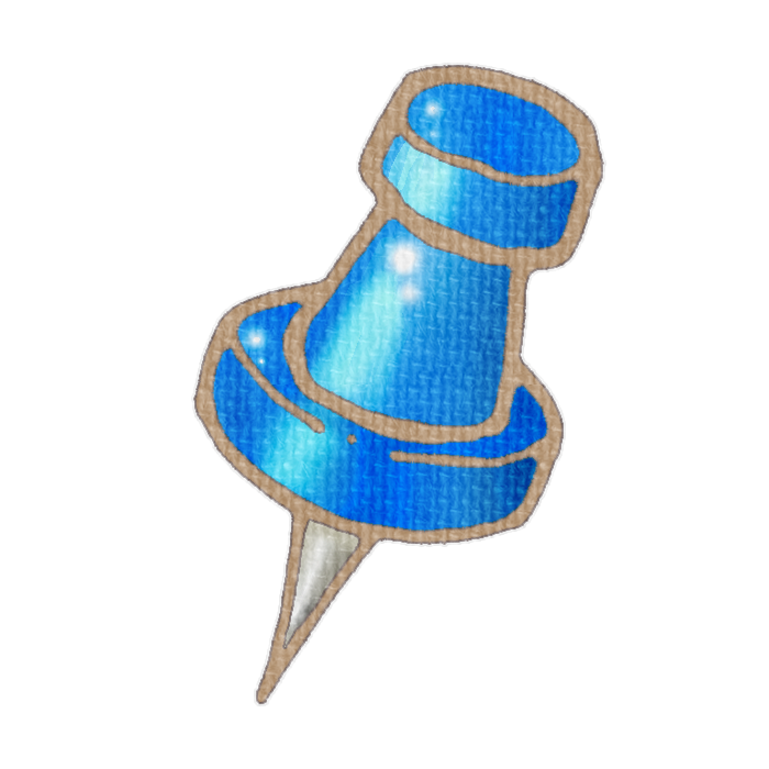 青い画びょうのイラスト