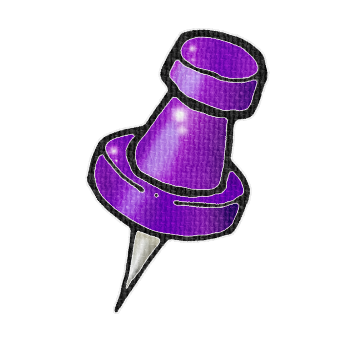 紫色の画びょうのイラスト