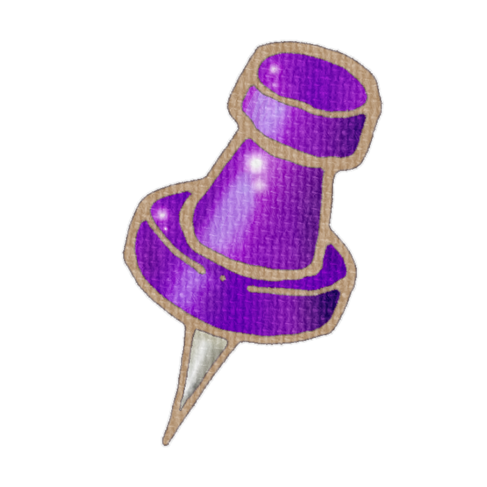 紫色の画びょうのイラスト