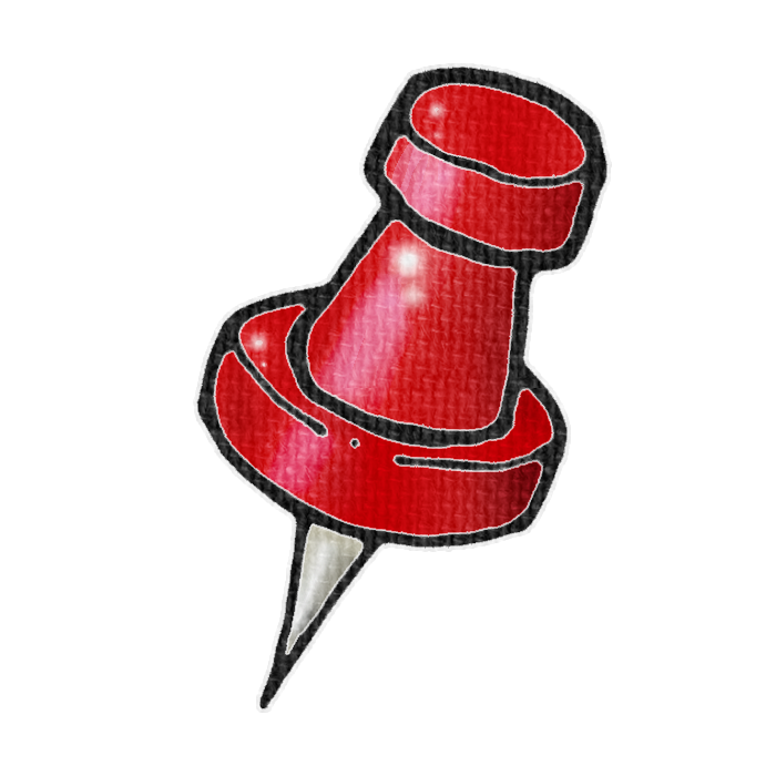赤い画びょうのイラスト