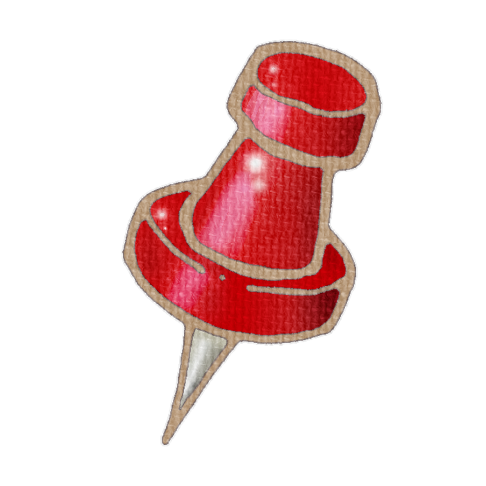 赤い画びょうのイラスト