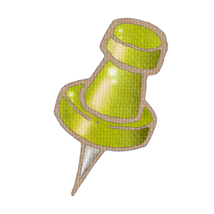 黄色の画びょうのイラスト