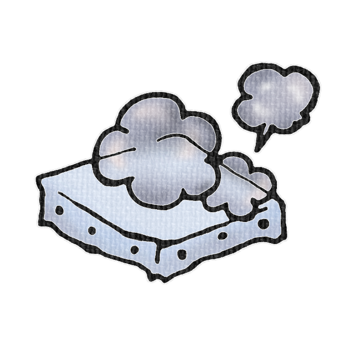 ホコリをかぶった青いキャンバスのイラスト
