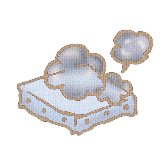 ホコリをかぶった青いキャンバスのイラスト