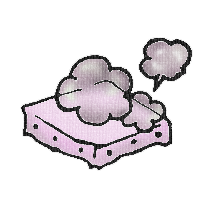 ホコリをかぶったピンク色のキャンバスのイラスト