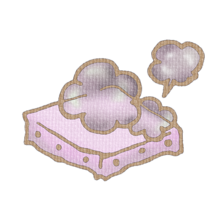ホコリをかぶったピンク色のキャンバスのイラスト