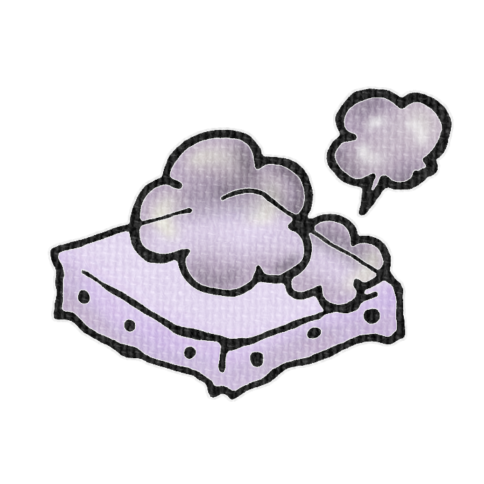 ホコリをかぶった紫色のキャンバスのイラスト