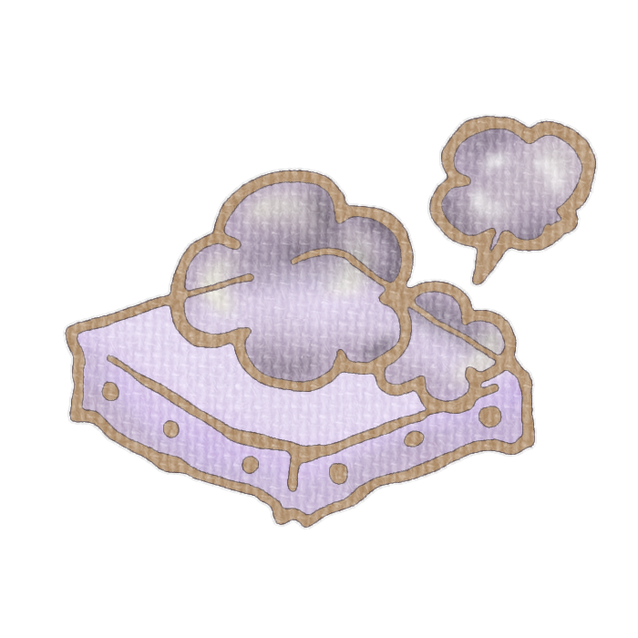 ホコリをかぶった紫色のキャンバスのイラスト