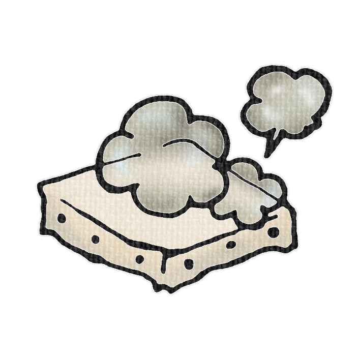 ホコリをかぶった白いキャンバスのイラスト