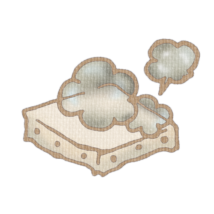 ホコリをかぶった白いキャンバスのイラスト