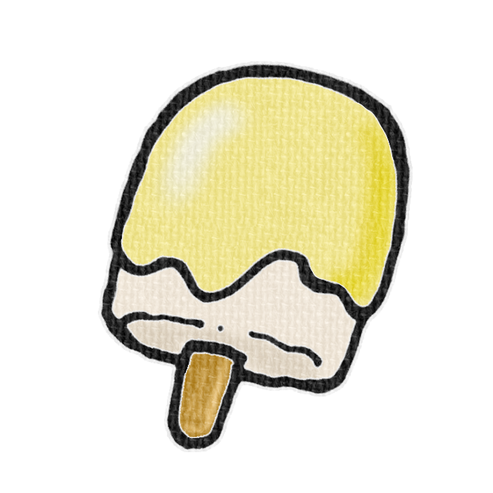 バナナ味の棒つきアイスのフリー入イラスト