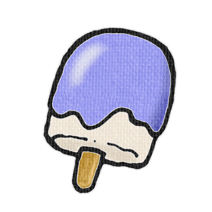 ブルーベリー味の棒つきアイスのフリー入イラスト