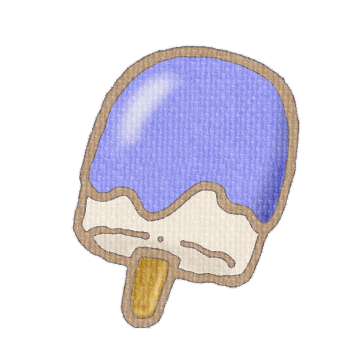 ブルーベリー味の棒つきアイスのフリー入イラスト