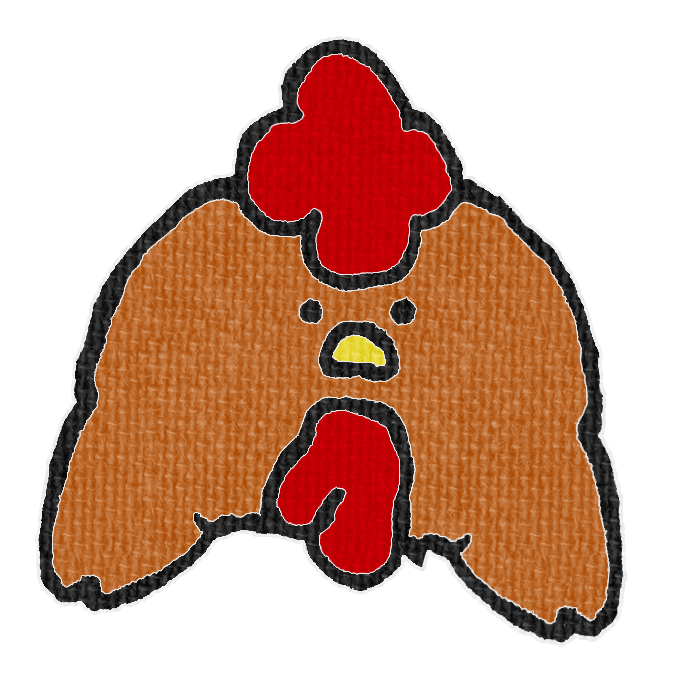 茶色いニワトリがひょっこりしている透過イラスト