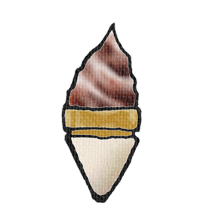 チョコ味のソフトクリームのフリーイラスト