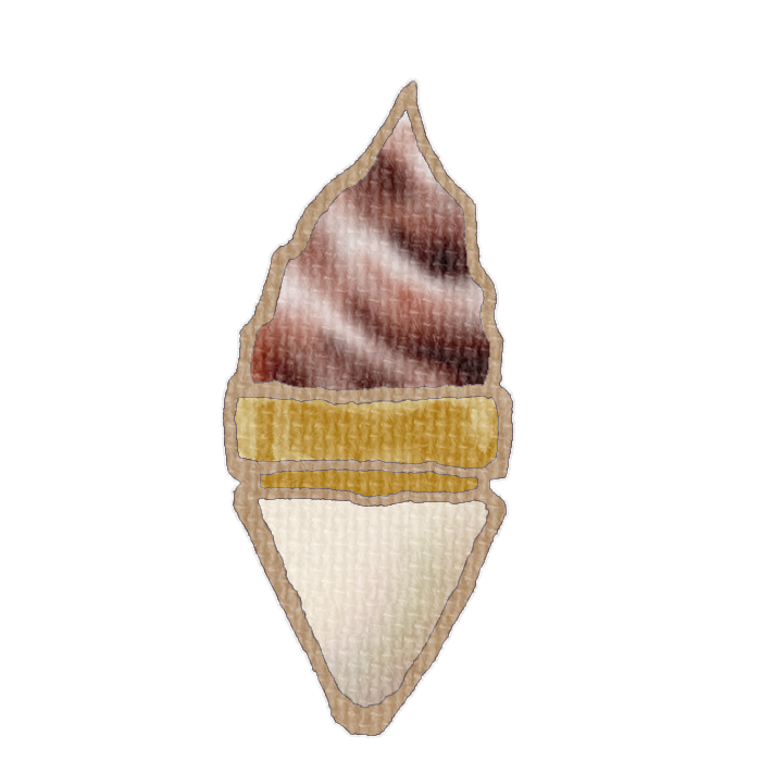 チョコ味のソフトクリームのフリーイラスト