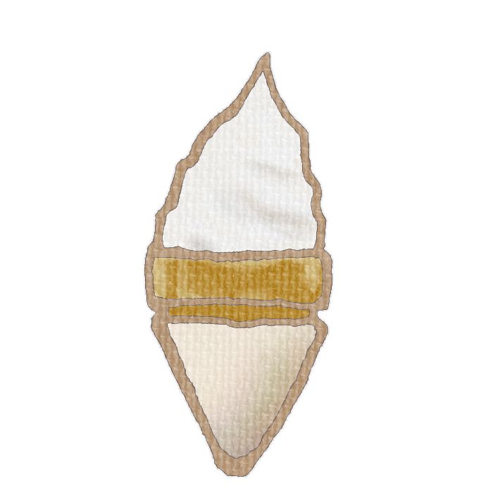 ミルク味のソフトクリームのフリーイラスト
