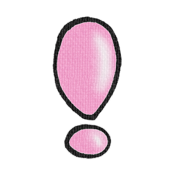 ピンク色のビックリマークの透過イラスト素材