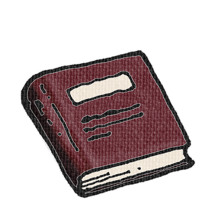 茶色い分厚い本の透過イラスト素材