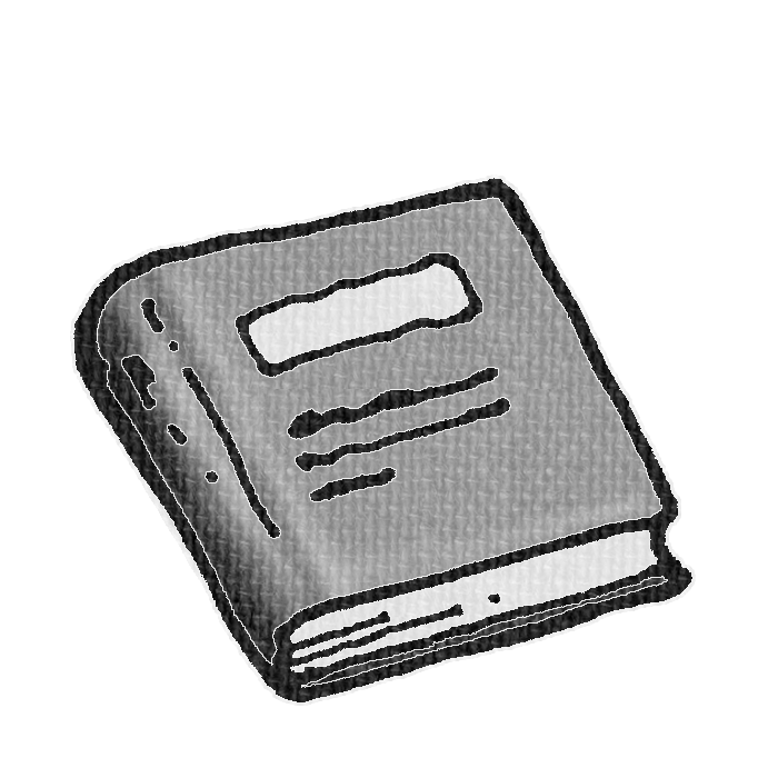 灰色の分厚い本の透過イラスト素材
