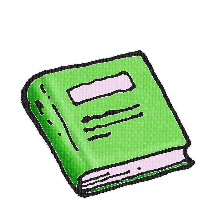 緑色の分厚い本の透過イラスト素材