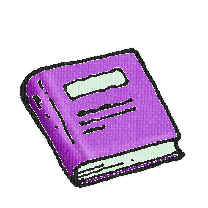 紫色の分厚い本の透過イラスト素材