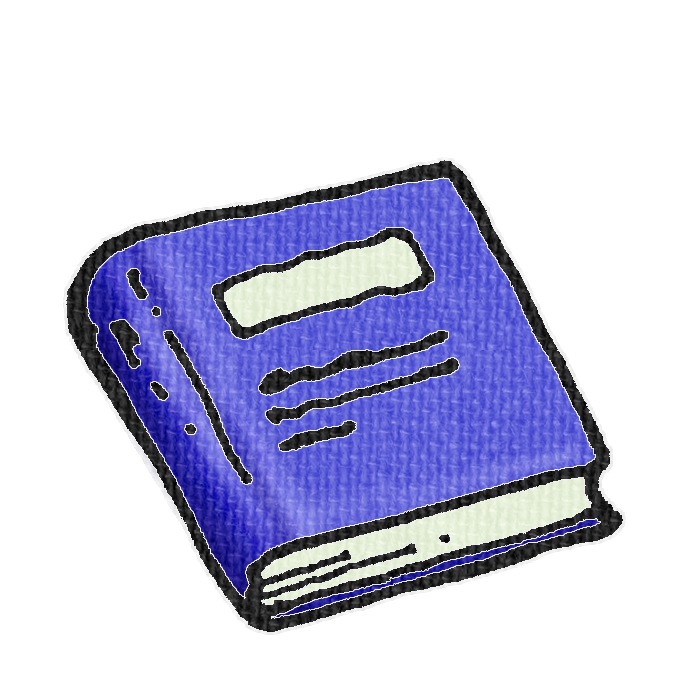 青色の分厚い本の透過イラスト素材